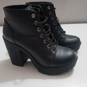 H&M Lace Up Chunky Heel Ankle Boots